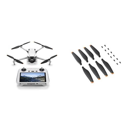DJI Mini 3(DJI RC付属) + プロペラ 1組 – 4K HDR動画撮影、38分飛行時間、縦向き撮影、インテリジェント機能多数搭載、折りたたみ式軽量ミニカメラドローン