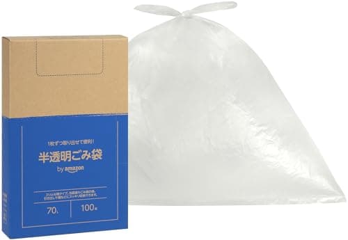 by Amazon ごみ袋 半透明 シャカシャカタイプ 70L 100枚