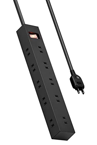 エレコム 電源タップ 10個口 差し込み口2面 5m マグネット ほこりシャッター付 スイングプラグ 雷ガード 一括スイッチ コンパクト ブラック ECT-1550BK