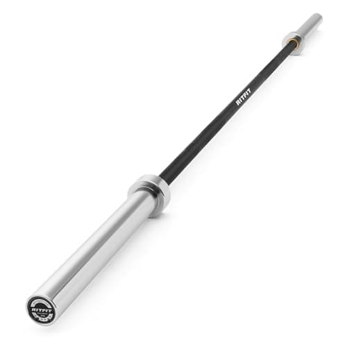 RITFIT オリンピックバーベル オリンピックシャフト 直径50mm 最大耐荷重900kg バーベルシャフト 220cm ベンチプレス デッドリフト スクワット ウェイトリフティング 本格的バーベル 筋肉トレーニング ホームジム (ブラック 220cm)