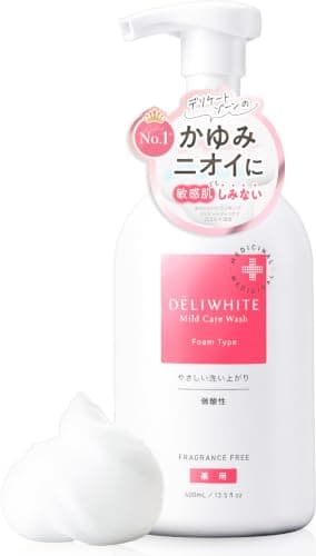 【医薬部外品】デリホワイト デリケートゾーン ソープ 泡タイプ 【 痒み 匂い 保湿ケア 】弱酸性／香料フリー／日本製（大容量400mL）