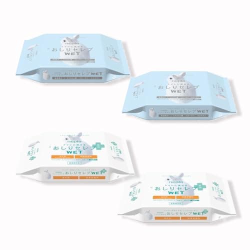 【セット品】ネピア おしりセレブWET詰替え 無香料 60枚入×2個 + おしりセレブWET薬用詰替え 無香料 60枚入(医薬部外品)×2個