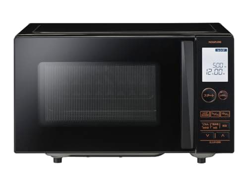 【Amazon.co.jp限定】 コイズミ 単機能 電子レンジ 18L 一人暮らし 二人暮らし ヘルツフリー フラットテーブル 大きめ文字表示 ブラック KRD-1880/K