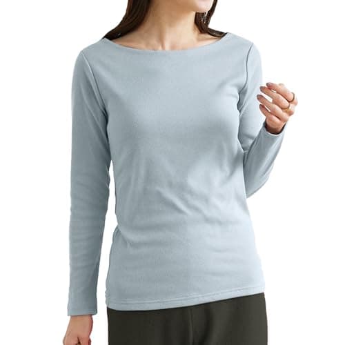 [神戸レタス] ロンT Tシャツ ティーシャツ カットソー レディース 長袖 リブTシャツ トップス オフィス [C3655]