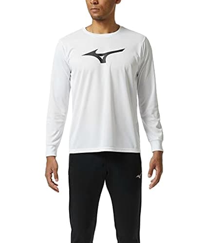 [ミズノ] トレーニングウェア Tシャツ(長袖) 長袖 スタンダード 吸汗速乾 32MA9145 ホワイト×ブラック 日本 S (日本サイズS相当)