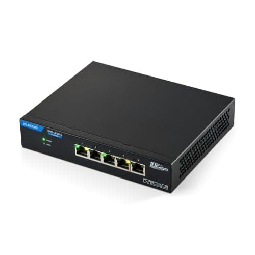 エレコム スイッチングハブ 全ポート 10G 対応 5ポート 金属筐体 ファンレス 壁掛け対応 電源外付け EHC-LX03-5