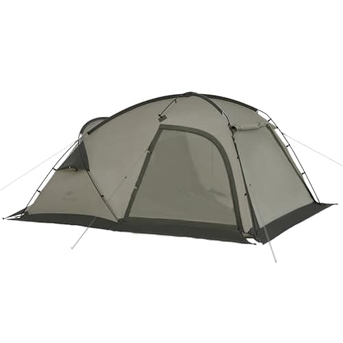 Naturehike公式ショップ テント 2人用 ツールーム 前室付き 簡単設営 通気性 UVカット 耐水圧2000㎜ 煙突穴 スカート付き (2人用(360x230x145cm), グレー)