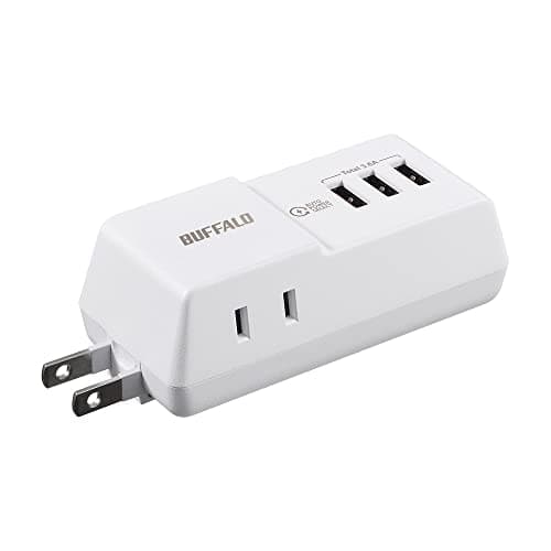 バッファロー 電源 タップ USBポート付き(USB x3 コンセント x2) 直挿し 【 iPhone 16 / 16 Pro 対応】 BMPA36TP3WH/N ホワイト