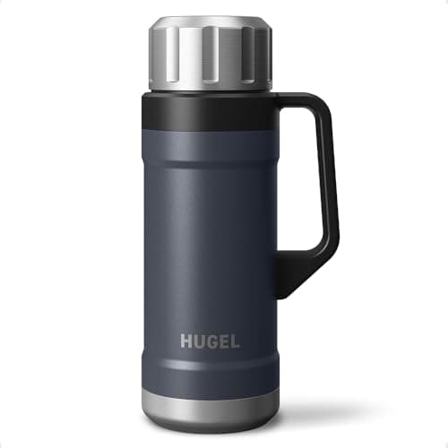 アイリスオーヤマ HUGEL マグボトル 1900ml 6層 最大10日間保冷 チャコールグレー 最大80時間保冷 最大60時間保温 簡単お手入れ