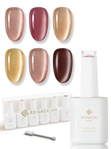 マグネットネイル ジェルネイル 6色セット カラーマグネット 15ml HEMAフリー UV/LED対応 ネイリストASKAさん監修 マグネット付き カラージェル キャッツアイジェル 大容量 セルフネイル ネイル ポリッシュ 初心者 フルカラー取扱説明書付 (ニュアンスカラー ウォーム)