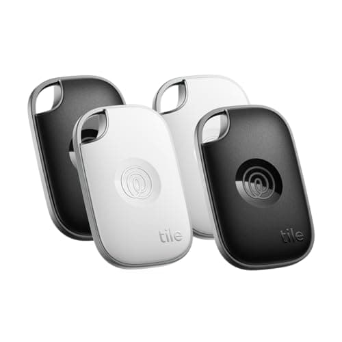 Life360 Tile Pro 電池交換可/ハイスペックモデル ブラック＆ホワイト 4個パック/スマートトラッカー/スマートタグ/紛失防止タグ/置き忘れ防止/音を鳴らして場所をお知らせ/防水機能/Bluetooth接続範囲外でも探せる/縦長/iOSとAndroidの両方に対応/カギやバッグに