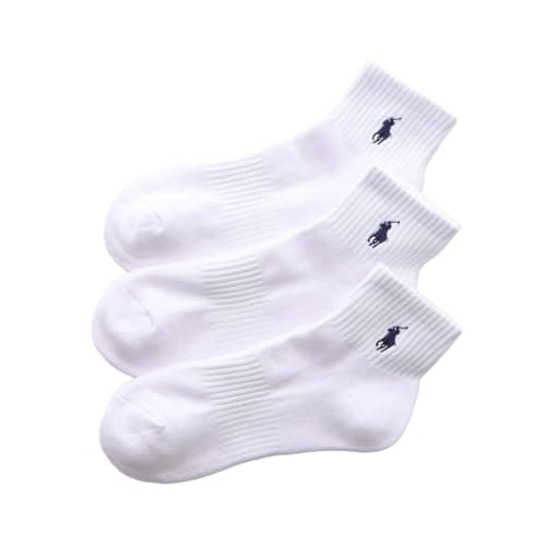 【3足セット】POLO RALPH LAUREN メンズ レディース 足底パイル アーチサポート 多色 ショートソックス 93246604/92009604 23-25cm 01.ホワイト×3