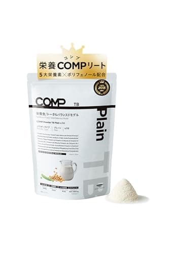 COMP 完全食 Powder TB Plain (960g×1袋) プロテイン ビタミン 食物繊維 たんぱく質 ミネラル ポリフェノール (大袋×1点, ① プレーン)