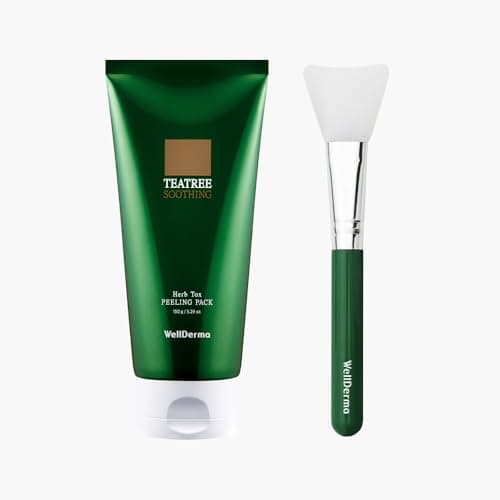 Wellderma【ウェルダーマ公式】ティーツリーハーブピーリングパック 150g【ブラシ付き】ヨモギ 毛穴ケア 角質除去 洗い流すタイプ スキンケア