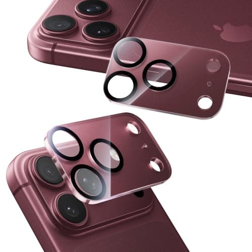 NIMASO カメラフィルム iPhone 18 Pro 用 カメラ保護 アクリル レンズカバー バーガンディ ２枚セット