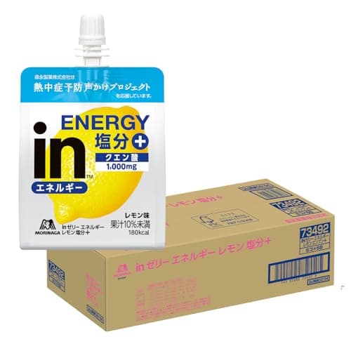 【熱中症対策】 inゼリー エネルギーレモン塩分+ (180g×36個) 森永製菓 ゼリー飲料 クエン酸 水分 国産