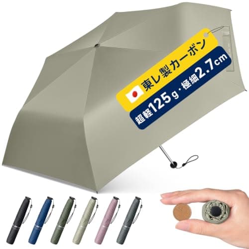 折りたたみ傘 軽量 125g 【日本東麗製カーボン・ドイツ賞・3つ国際特許】 おりたたみ傘 大きいサイズ 日傘 メンズ レディース 日傘 晴雨兼用