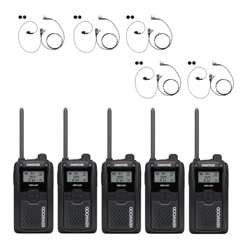 KENWOOD 特定小電力トランシーバー UBZ-LU20+対応イヤホンマイク K007セット(ブラック, 5台セット)