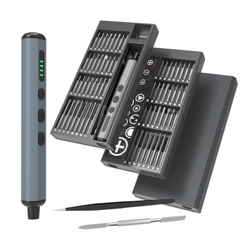 【PENDORAシリーズ 最多ビット数】超軽量80g 静音 高性能 精密 電動ドライバーセット トルクス マイナス ドライバー 48種ビット付属＆高速充電対応 磁石付き 専用ケース付き メガネ スマホ分解 DIY工具 PENDORA SM-68E【多機種対応】