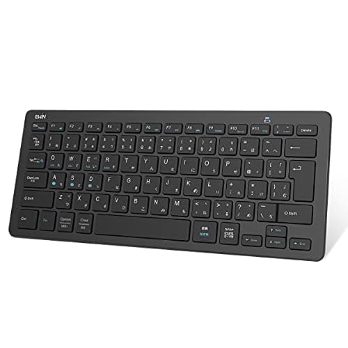 Ewin キーボード ワイヤレス bluetooth 小型 キーボード JIS基準 日本語配列 ios android Windows mac多システム対応 iphone ipad パソコン スマホ タブレット 三つデバイス自由に切替え 軽量 薄型 日本語説明書 ブラック