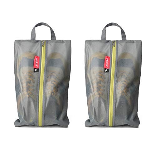 pack all シューズケース シューズバッグ 靴入れ 上履き入れ 撥水加工 2枚セット（グレー）