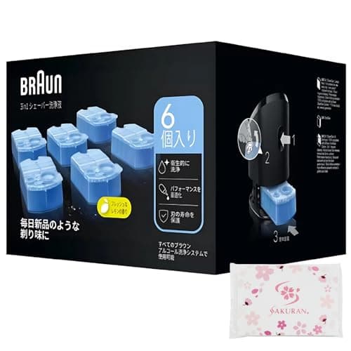 ブラウン アルコール洗浄液 (6個入) メンズシェーバー用 CCR6 CR [正規品] BRAUN 【当社オリジナルセット／SAKURANポケットティッシュ付】