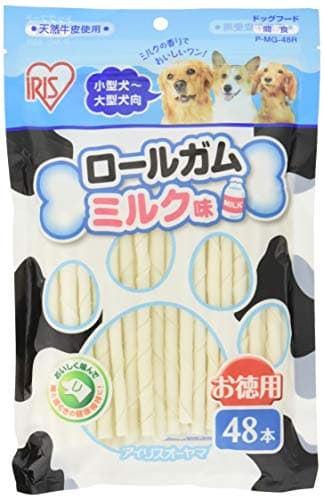 アイリスオーヤマ 犬 おやつ ロールガムミルク味 48本入 P-MG-48R