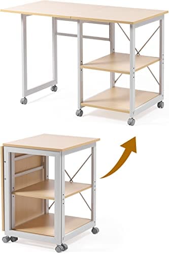 サンワダイレクト 折りたたみデスク 作業台 キャスター付き 幅107×奥行55cm 耐荷重40kg ライトブラウン 100-DESKN006LM