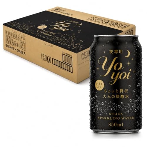 【シリカ入り炭酸水】yoyoi 350ml×24本セット 無糖 炭酸水 夜専用 ノンアル 炭酸 割材 美容リラックス 健康 飲料 ケース 寝る前 チルタイム ギフト 就寝前 癒し ひと息 きめ細かい炭酸