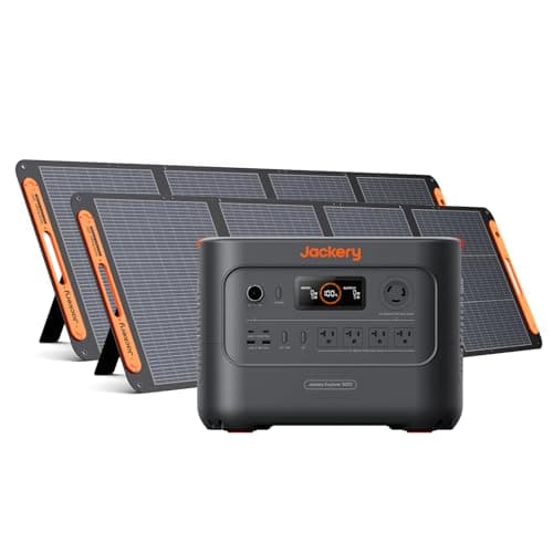 𝐉𝐚𝐜𝐤𝐞𝐫𝐲 𝐒𝐨𝐥𝐚𝐫 𝐆𝐞𝐧𝐞𝐫𝐚𝐭𝐨𝐫 𝟑𝟎𝟎𝟎 𝐍𝐞𝐰 3072Wh ポータブル電源 200W ソーラーパネル 2枚 3点セット 2.5時間満充電 定格出力3000W 瞬間最大6000W 家庭用 アウトドア用 防災 車中泊 UPS機能 アプリ遠隔操作 純正弦波 AC100V 50Hz/60Hz対応