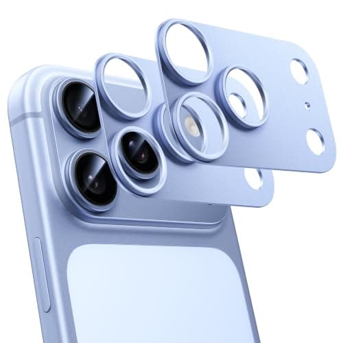 NIMASO カメラフィルム iPhone 18 Pro 用 カメラ保護 レンズカバー アルミ合金製 ライトブルー 2枚入り
