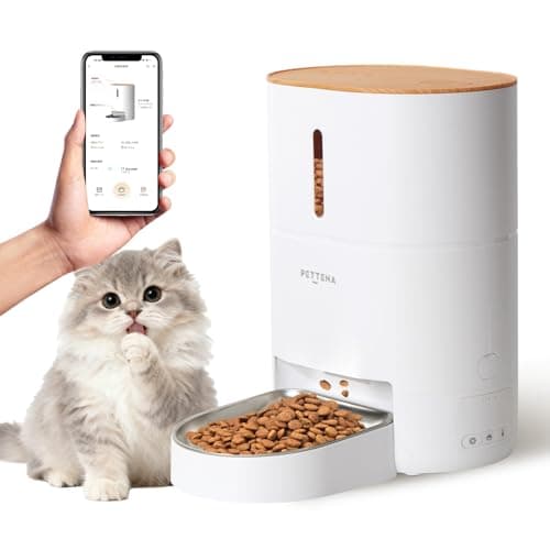 【WIFI操作バージョン】PETTENA 自動給餌器 WIFI 4L大容量 コードレス スマホ スマート式 自動餌やり機 給餌器 2WAY給電 水洗い可能 ペット 乾燥剤 密閉 ロック 餌詰まり防止機能付き 給餌機 フード 1日6回 1回20回 10秒録音可能 2WAY給電