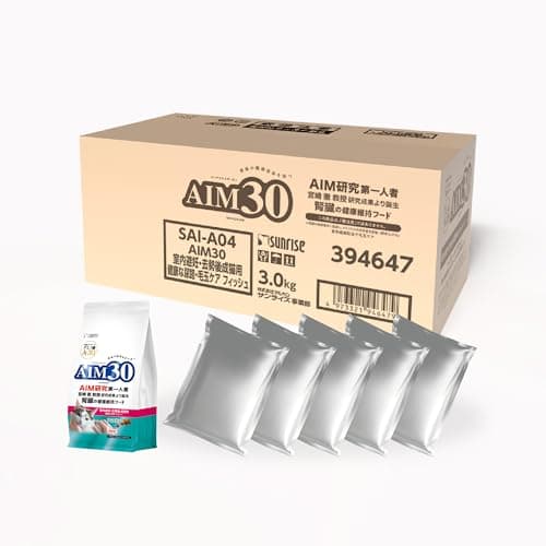 AIM30 室内避妊・去勢後成猫用 健康な尿路・毛玉ケア フィッシュ 3.0kg(600g×5袋入) キャットハウス付
