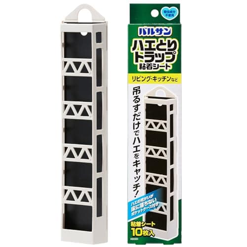 バルサン ハエとり トラップ (粘着シート 10枚入) ハエの死がいが落ちないポケットケース付き/殺虫成分不使用 /