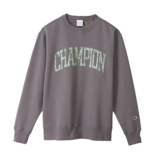 [チャンピオン] スウェット トレーナー 長袖 丸首 裏起毛 COTTON USA カレッジフォントプリント クルーネックスウェットシャツ ベーシック C3-X018 メンズ チャコールグレー L
