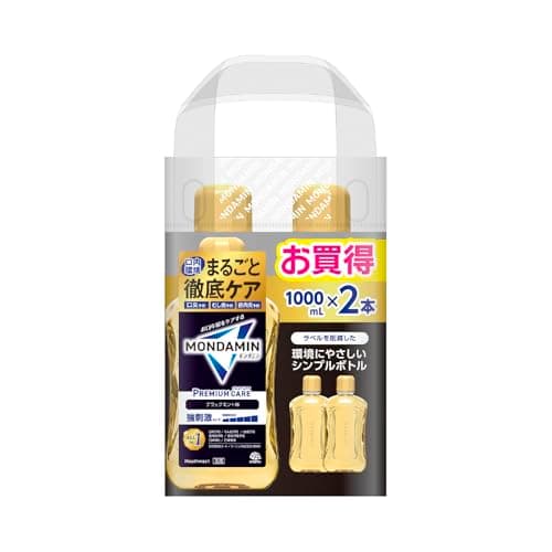 モンダミン プレミアムケア ブラックミント マウスウォッシュ 洗口液 1000mL×2本 強刺激 口臭 ネバつき 予防 口臭ケア 医薬部外品