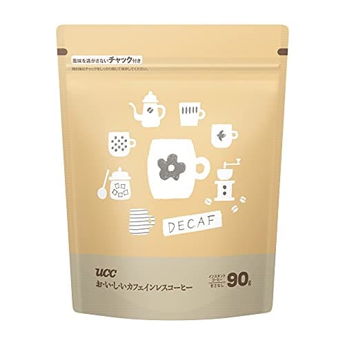 お・い・し・いカフェインレス UCC コーヒーインスタントコーヒー 袋 90g 【詰め替え】【デカフェ】【ノンカフェイン】【EC限定】
