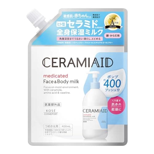【医薬部外品】セラミエイド 薬用スキンミルク つめかえ 敏感肌 全身保湿ミルク セラミド ボディクリーム ボディミルク ボディローション 大容量400ml