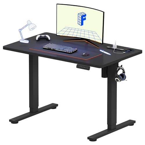FlexiSpot 電動昇降デスク EF1Pro USB＆コンセント付き フック メモリ機能 耐荷重60kg 5年保証 100*60cm 黒+黒