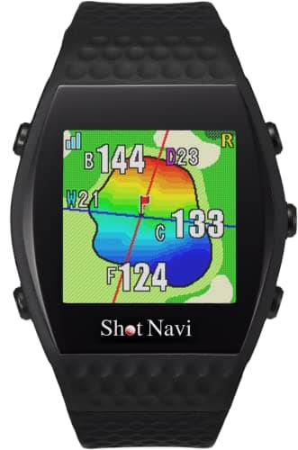 ShotNavi INFINITY(ショットナビ) BK 最新GPSチップ「M10」 グリーン形状 超軽量48g 日本製 GPSゴルフナビ ゴルフ距離計 ゴルフウォッチ 競技利用OK ブラック