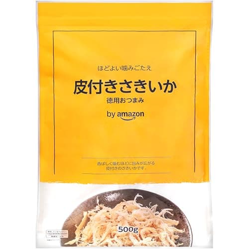 by Amazon 皮付きさきいか 500g 大容量 チャック付き