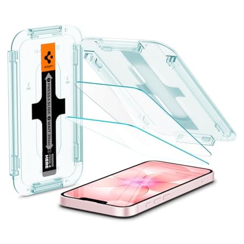 Spigen iPhone 17e/16e/14/13 Pro/13 ガラスフィルム センサー保護タイプ 2枚入 貼り付けトレー EZ Fit