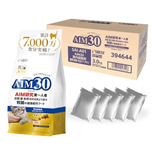 AIM30 室内成猫用 健康な尿路・毛玉ケア 3.0kg(600g×5袋入) キャットハウス付