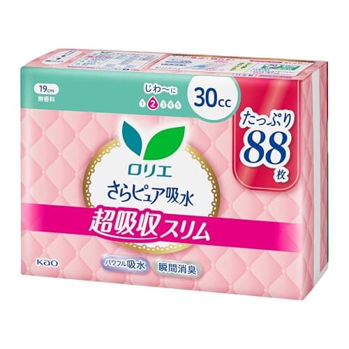 ロリエ さらピュア吸水 超吸収スリム 30cc 88枚(22枚×4パック)(パンティライナー 吸水ケア 尿もれパッド)