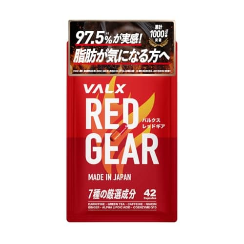 VALX バルクス RED GEAR レッドギア 42粒 14回分 【運動中に】 ダイエットサポート L-カルニチン カフェイン 緑茶カテキン コエンザイムQ10 お試し ナイアシン ジンジャーエキス トレーニング 山本義徳監修 国内生産