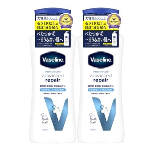 【Amazon.co.jp 限定】ヴァセリン インテンシブケア アドバンスドリペア ボディローション 400ml 無香料 2個パック