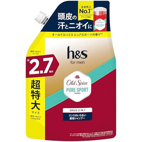 h&s for men [新サイズ] リンスインシャンプー オールドスパイス ピュアスポーツの香り 800g [2.7個分] 詰め替え超特大 ゴールド2in1 エイチアンドエスフォーメン