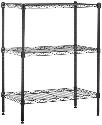 Amazonベーシック スチールラック 幅60 棚 メタルラック 3段 耐荷重340kg 幅59×奥行34×高さ76cm キッチン 業務用 ブラック