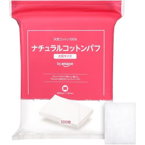 by Amazon ナチュラルコットンパフ 大判サイズ 300枚入