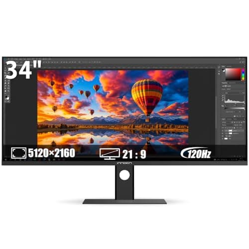 INNOCN 34インチ 5K2K ウルトラワイドモニター 34C1U 5120×2160 WUHD 21:9 120Hz 163PPI HDR400 3000:1 USB-C 65W給電 FreeSync 高さ調整 クリエイター・ビジネス・動画編集向け